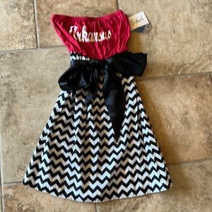 Arkansas Razorback strapless dress